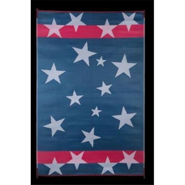 Faulkner Faulkner FLK-68877 8 x 20 ft. Reversible RV Outdoor Patio Mat - Red; White & Blue Stars N Stripes FLK-68877